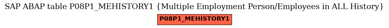 E-R Diagram for table P08P1_MEHISTORY1 (Multiple Employment Person/Employees in ALL History)