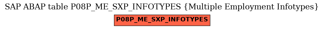 E-R Diagram for table P08P_ME_SXP_INFOTYPES (Multiple Employment Infotypes)