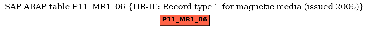 E-R Diagram for table P11_MR1_06 (HR-IE: Record type 1 for magnetic media (issued 2006))