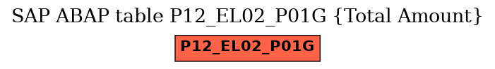 E-R Diagram for table P12_EL02_P01G (Total Amount)