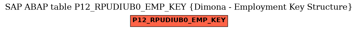 E-R Diagram for table P12_RPUDIUB0_EMP_KEY (Dimona - Employment Key Structure)