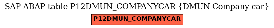 E-R Diagram for table P12DMUN_COMPANYCAR (DMUN Company car)