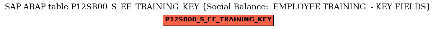 E-R Diagram for table P12SB00_S_EE_TRAINING_KEY (Social Balance:  EMPLOYEE TRAINING  - KEY FIELDS)