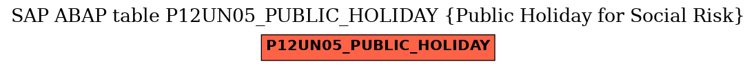 E-R Diagram for table P12UN05_PUBLIC_HOLIDAY (Public Holiday for Social Risk)