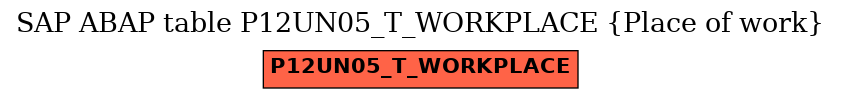 E-R Diagram for table P12UN05_T_WORKPLACE (Place of work)