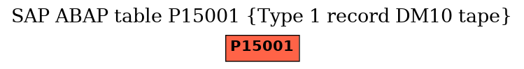 E-R Diagram for table P15001 (Type 1 record DM10 tape)