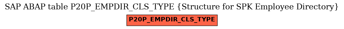 E-R Diagram for table P20P_EMPDIR_CLS_TYPE (Structure for SPK Employee Directory)