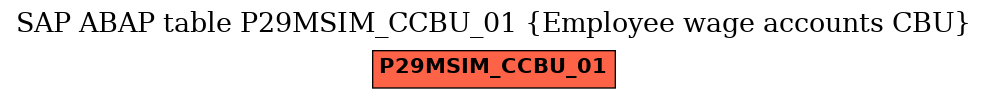 E-R Diagram for table P29MSIM_CCBU_01 (Employee wage accounts CBU)