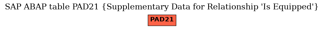 E-R Diagram for table PAD21 (Supplementary Data for Relationship 'Is Equipped')