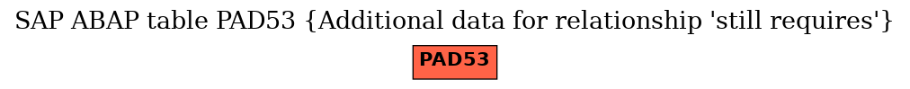 E-R Diagram for table PAD53 (Additional data for relationship 'still requires')