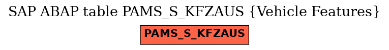 E-R Diagram for table PAMS_S_KFZAUS (Vehicle Features)