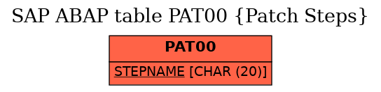 E-R Diagram for table PAT00 (Patch Steps)