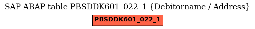 E-R Diagram for table PBSDDK601_022_1 (Debitorname / Address)