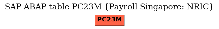 E-R Diagram for table PC23M (Payroll Singapore: NRIC)