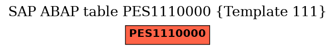 E-R Diagram for table PES1110000 (Template 111)