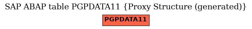 E-R Diagram for table PGPDATA11 (Proxy Structure (generated))