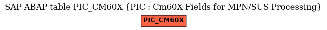 E-R Diagram for table PIC_CM60X (PIC : Cm60X Fields for MPN/SUS Processing)