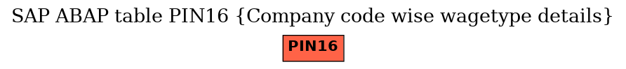 E-R Diagram for table PIN16 (Company code wise wagetype details)