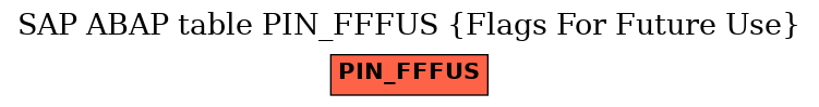 E-R Diagram for table PIN_FFFUS (Flags For Future Use)