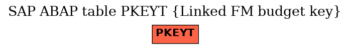 E-R Diagram for table PKEYT (Linked FM budget key)