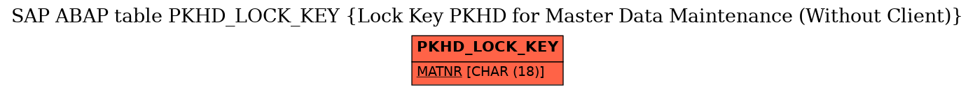 E-R Diagram for table PKHD_LOCK_KEY (Lock Key PKHD for Master Data Maintenance (Without Client))