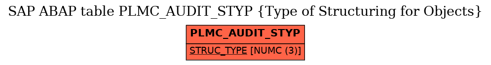 E-R Diagram for table PLMC_AUDIT_STYP (Type of Structuring for Objects)