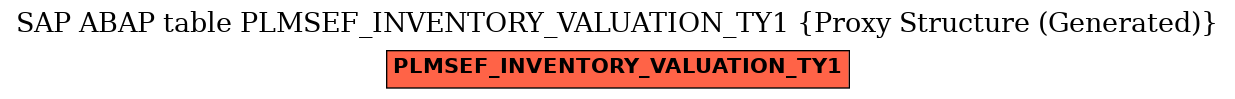 E-R Diagram for table PLMSEF_INVENTORY_VALUATION_TY1 (Proxy Structure (Generated))