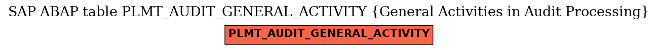 E-R Diagram for table PLMT_AUDIT_GENERAL_ACTIVITY (General Activities in Audit Processing)