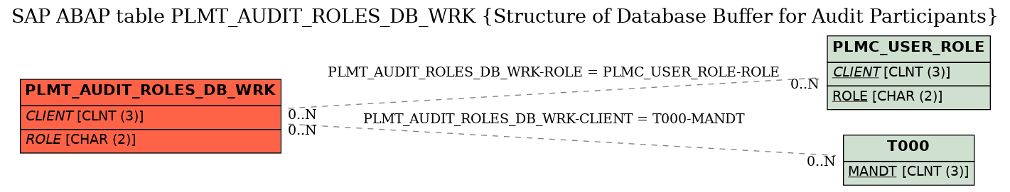 E-R Diagram for table PLMT_AUDIT_ROLES_DB_WRK (Structure of Database Buffer for Audit Participants)