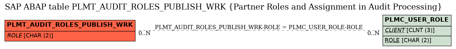 E-R Diagram for table PLMT_AUDIT_ROLES_PUBLISH_WRK (Partner Roles and Assignment in Audit Processing)