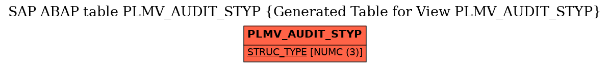 E-R Diagram for table PLMV_AUDIT_STYP (Generated Table for View PLMV_AUDIT_STYP)