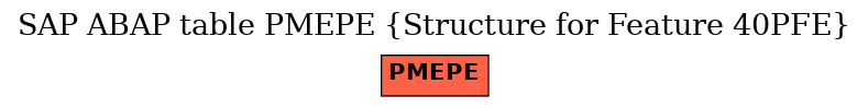 E-R Diagram for table PMEPE (Structure for Feature 40PFE)