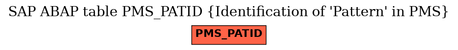 E-R Diagram for table PMS_PATID (Identification of 