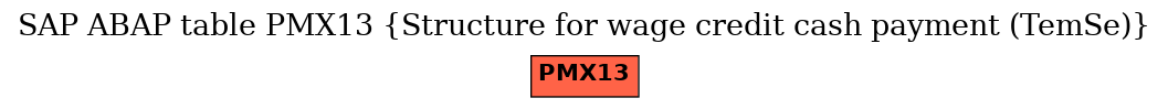 E-R Diagram for table PMX13 (Structure for wage credit cash payment (TemSe))