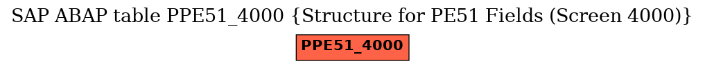 E-R Diagram for table PPE51_4000 (Structure for PE51 Fields (Screen 4000))