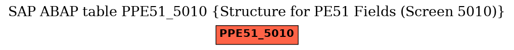 E-R Diagram for table PPE51_5010 (Structure for PE51 Fields (Screen 5010))