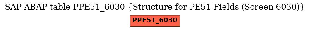 E-R Diagram for table PPE51_6030 (Structure for PE51 Fields (Screen 6030))