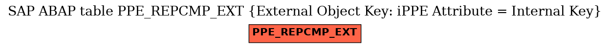 E-R Diagram for table PPE_REPCMP_EXT (External Object Key: iPPE Attribute = Internal Key)