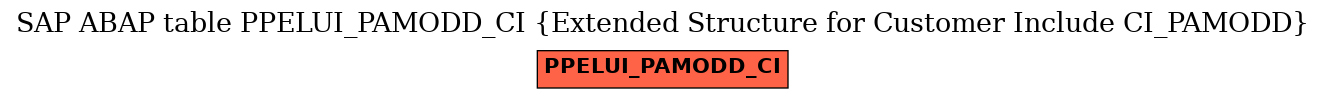 E-R Diagram for table PPELUI_PAMODD_CI (Extended Structure for Customer Include CI_PAMODD)
