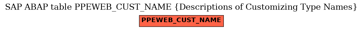 E-R Diagram for table PPEWEB_CUST_NAME (Descriptions of Customizing Type Names)