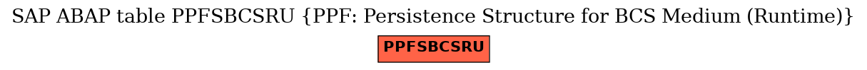E-R Diagram for table PPFSBCSRU (PPF: Persistence Structure for BCS Medium (Runtime))