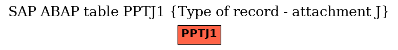 E-R Diagram for table PPTJ1 (Type of record - attachment J)