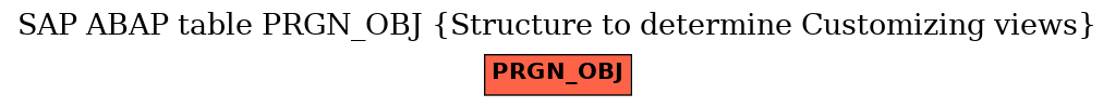 E-R Diagram for table PRGN_OBJ (Structure to determine Customizing views)