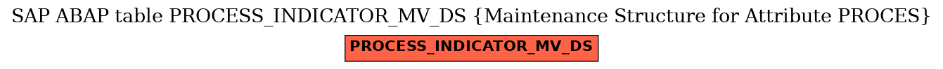 E-R Diagram for table PROCESS_INDICATOR_MV_DS (Maintenance Structure for Attribute PROCES)