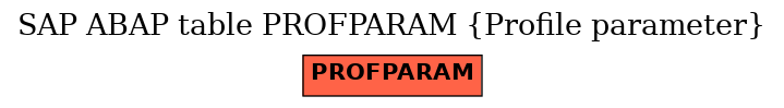 E-R Diagram for table PROFPARAM (Profile parameter)