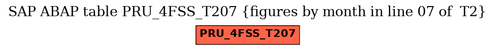 E-R Diagram for table PRU_4FSS_T207 (figures by month in line 07 of  T2)