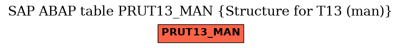 E-R Diagram for table PRUT13_MAN (Structure for T13 (man))