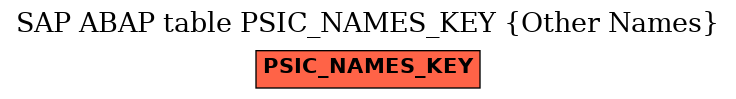 E-R Diagram for table PSIC_NAMES_KEY (Other Names)