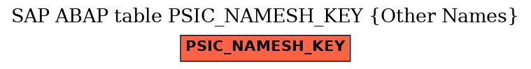 E-R Diagram for table PSIC_NAMESH_KEY (Other Names)