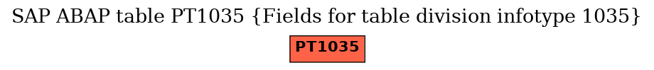 E-R Diagram for table PT1035 (Fields for table division infotype 1035)